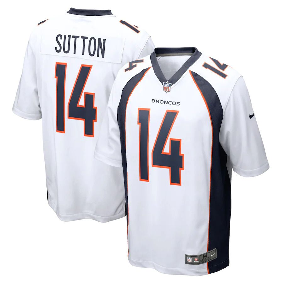 Men Denver Broncos #14 Courtland Sutton Nike White Game Player NFL Jersey